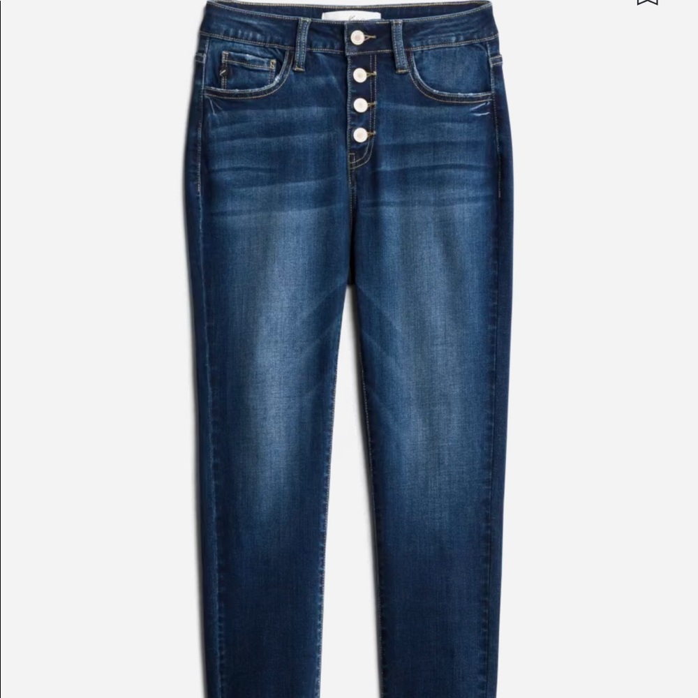 Brenda Mid Ride Exposed Button Fly Capri Jeans